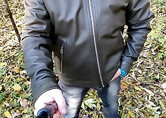 Walking In The Forest With A Jerked Dick Cumshot