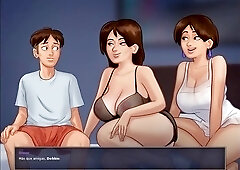 Threesome with my hot stepmom and her friend