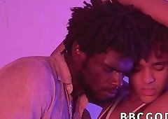 Black jock ties his twink up and ravages his tight ass raw