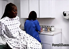 Sharing patients chocolate snatch in threesome sex