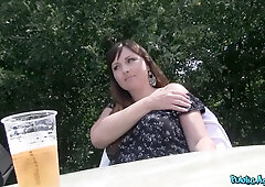 Hot Day, Hotter Lay - curvy big ass brunette with big fake tits Sabina Black fucks outdoors