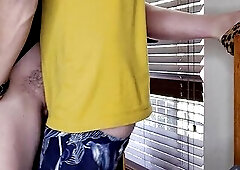 Standing missionary cheating wife whilst her spouse is outside on a phone call