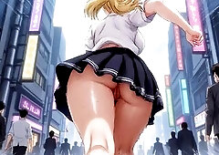 All kinds of lascivious exposure walking on the streets