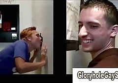 Gloryhole gay gets straight guy cock