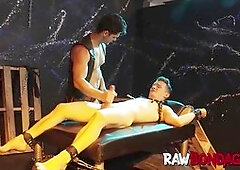 Pleasure and pain in dungeon for submissive marionette bears with BDSM discipline