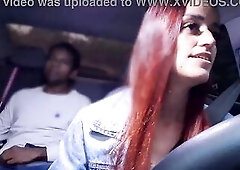 Wicked ride-share driver catches well-endowed passenger masturbating from behind!