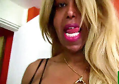 big-chested black tgirl stroking bigcock