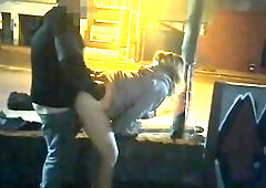 hotty flashing exposed in the street screwing in public voyeurs and caught by the police