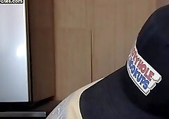 Gloryhole homemade DILF sucking and tugging black cock