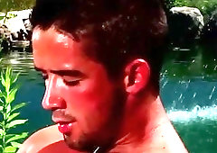 Gorgeous muscle jock tugs