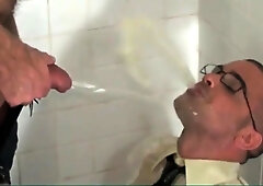 Giving the twink a facial then a golden shower peeing piss 7