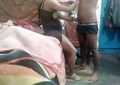 Steamy couple's lovemaking session with a big-titted BBW