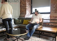 relaxed cozy sex in hotel room wearing a rubber panties and turtleneck