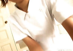 Adorable Nurse Miriya examines her patient's cock & passes it with flying colors