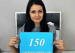 Amazing brunette getting pounded on the casting couch