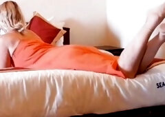 Glamorous golden-haired aged amateur wife enjoys sex from behind