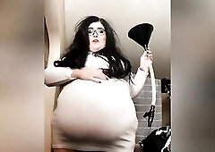 LEWD SSBBW IN TAUT SUIT FEEDING