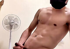 Asian man self handjob