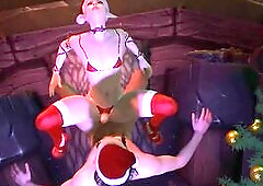 Christmas Femboy Elf Rides Santa's Weenie