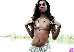 Astonishing honey Kenya naked her hawt body after hawt striptease session