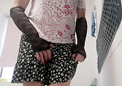 Urinating in my taut pinkish underpants