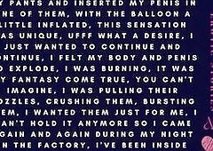 Employee fucks balloons while working