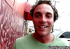 Sexy teenage homo sucks big penis like a pro through gloryhole