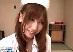 Japanese horny busty nurse in stockings fucked hard