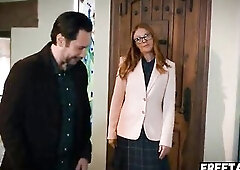 Leana Lovings Invites Her Trainer To Assist Her With Homework