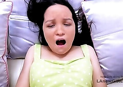 Tiny 18yo amateur does BJ and fucks hard with casting producer