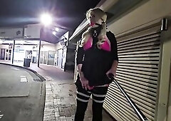 With the word 'slut' written on my face, I flash at a local shopping complex and then ride a thick sextoy anally in public. In advance of st