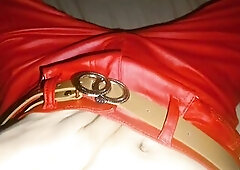 Ass dance and cute cumshots onto my hawt red leather panties ????????????