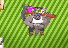 Cartoon monster, big dick blowjob, cartoon gay