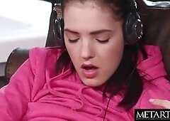 Freckled Teen Diddles Her Shaved Pussy to a Frantic Orgasm