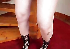 Bubble butt transsexual Lexie Beth spanks her monkey all alone