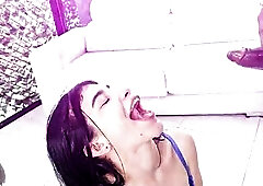 A really intensive DAP for the glamorous SARA TAYLOR with 4 biggest ebony dicks, anal, DAP, unfathomable balls pissing