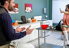 Astonishing brunette Sofi Ryan impaled hard by a long sausage