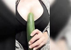 mother I'd like to fuck masturbating with cucumber to GIANT squirting climax