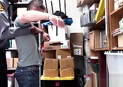 Straight perp detained for masturbating and ass fucked