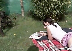 Beautiful french brunette hair butt to throat