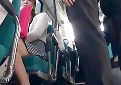 Shy Asian touching on the bus