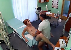 An awesome redhead model Lucie**** penetrated by fake doctor