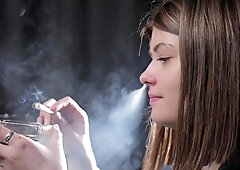 Side View Of Smoking 100mm Cigarette