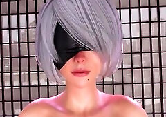 Kaine Taker POV sucking Futa 2B Nier