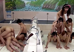 JAV time stop nude pyramid of ladies in bathhouse Subtitles