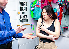 Asian shoplifter gagged and fucked in restless scenes