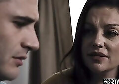 Lonely mature MILF stepmom seduces and fucks her big dick stepson