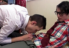 Nerdy gamer boys skip their challenge to fuck and swallow