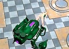 Blond with tentacle machine