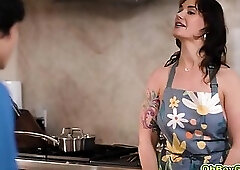 Siri Dahl serves Ricky Spanish her pussy for dinner